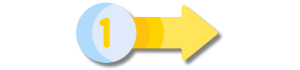 step 1 A yellow right-pointing arrow with a blue and white circle on the left containing the number 1 in yellow.