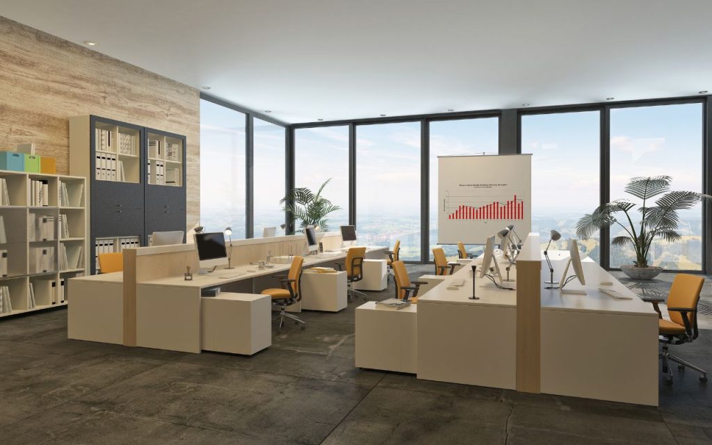 local contractor posted before and after photos of commercial office renovation and drove new leads